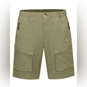 LITTLE DONKEY ANDY Men's DryTech Stretch High-Waisted UPF 50 Cargo Shorts Size M